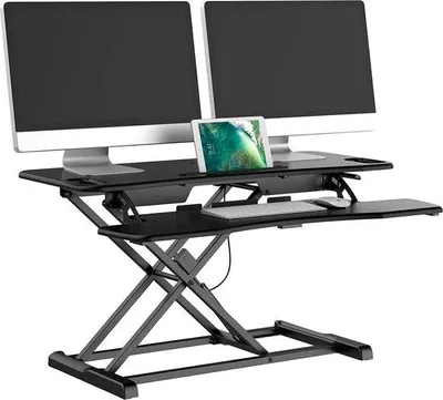 Image de Support de bureau réglable en hauteur, 95 x 40 cm, noir, capacité de charge de 15 kg