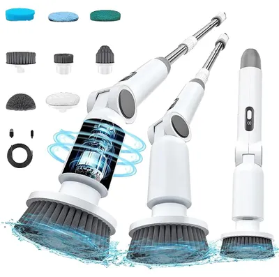 Obrázek produktu pro Elektrický čisticí kartáč, nastavitelná rukojeť, LED displej, černý