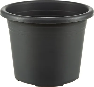 Produktbild von Dehner Blumentopf Cylindro, Pflanzentopf frostbeständig / UV-beständig / wetterfest, Pflanzkübel recycelt, ca. Ø 50 cm, Höhe 36 cm, Kunststoff, anthrazit