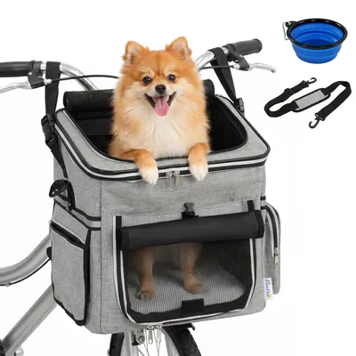 Produktbild von PawHut Hundekorb Fahrrad Vorne Tragbarer Atmungsaktiver Hundefahrradkorb