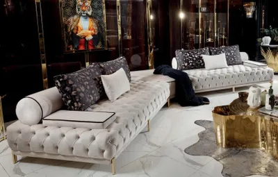 Obrázek produktu pro Esksofa Obývací pokoj Látka Textil Dřevo Moderní pohovka Více než 6 polštářů pohovka