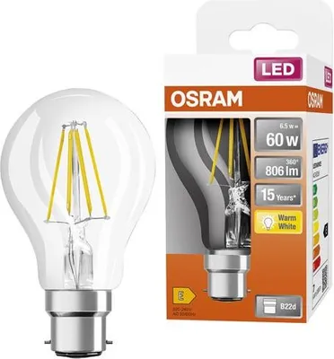 Image de Ampoule Led Filament B22 7w Chaud Ampoule Led Filament Claire B22 7w Blanc Chaud - Ledvance Gp