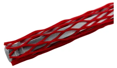 Produktbild von Netzschlauch Ø4-10 mm in Rot | verschiedene Längen | 12 g/m | Verpackungsnetz | Oberflächenschutznetz (20 Meter)