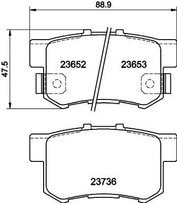 Produktbild von HELLA Bremsbeläge Satz Hinten Bremsklötze für HONDA Jazz II Schrägheck (GD, GE3, GE2) 8DB 355 009-581