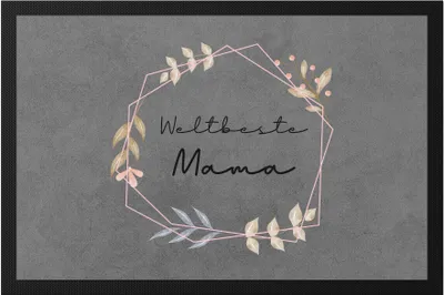 Produktbild von Weltbeste Mama Fußmatte Liebe Blumenmotiv Geschenkidee Muttertag Geburtstag