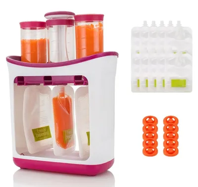 Produktbild von Solidchoice – Kompressionsstation für Babynahrung – Quetschbeutel ohne – Gesund und sicher – Tragbares Format – Smoothies und Säfte – Für Kleinkinder – 10 Beutel