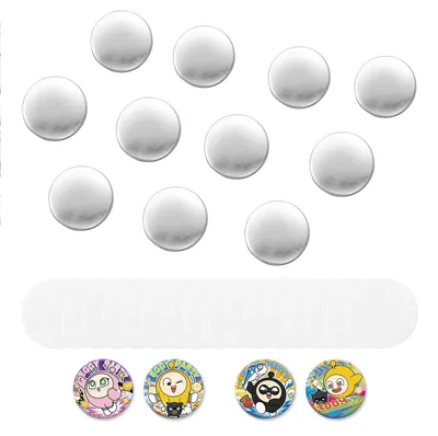 Produktbild von SucceBuy 200-teilige Buttonrohlinge 32 mm für Buttonmaschine mit Sicherheitsnadel, transparenter Mylar-Folie und runden Blanko-Papieren – Ideal für DIY-Projekte, Schulveranstaltungen und kreative Studios