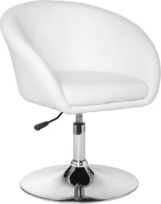 Produktbild von Design Relaxsessel SPM2.158 Loungesessel Kunstleder Cocktailsessel weiß, Sessel Drehbar, Esszimmerstuhl 120 kg, Clubsessel Leder-Optik, Drehstuhl Modern, Loungesessel Wartezimmerstuhl