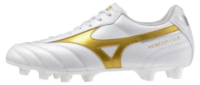 Obrázek produktu pro Mizuno Morelia II Club P1GA260850, fotbalové boty, bílá a zlatá barva, velikost 44,5