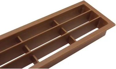 Produktbild von Lüftungsgitter Abluftgitter Möbelbeschlag 458 x 65 mm Kunststoff schwarz