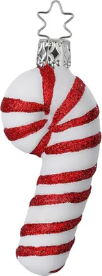 Produktbild von Christbaumschmuck Zuckerstange Glas 9cm rot / weiß 1 Stück