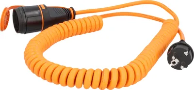 Produktbild von UNITEC Baustellen-Verlängerungskabel Außen - IP44, Spiralkabel, 5m, orange