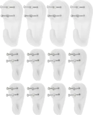 Immagine prodotto di Set di 12 ganci con chiodi in metallo per cemento e legno