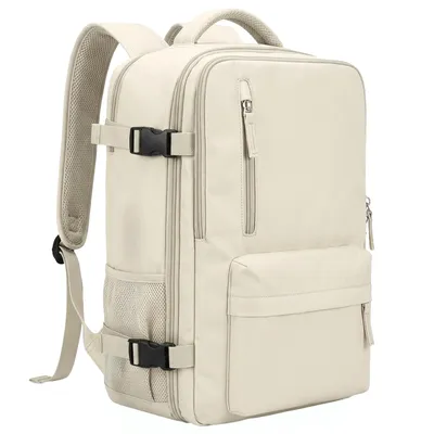 Produktbild von Reiserucksack 40x30x20 Handgepäck für Ryanair Rucksack 24L Kabinenrucksack Handgepäcktasche für Flugzeug Laptop Beige, Retoo