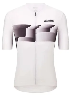 Image de Maillot de cyclisme à manches courtes Santini Verve, blanc, taille M, homme, blanc, taille M