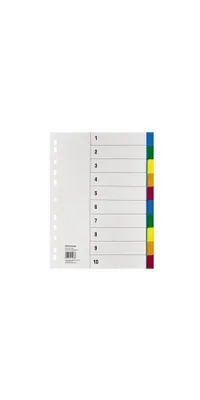 Obrázek produktu pro Soennecken Register 1531 DIN A4 blanko volle Höhe 10tlg. PP farbig