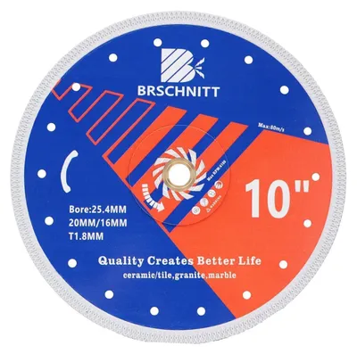 Immagine prodotto di Disco diamantato da 250 mm per tagliare piastrelle, Vetroceramica, porcellana e granito