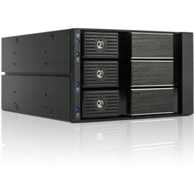 Produktbild von Fantec Laufwerksgehäuse für 5.25" SAS-2, SATA/600 Intern - Schwarz - Hot-Swapping-fähige Einschübe - 3 x HDD unterstützt - 3 x Gesamtschacht - 3 x 3,5" Schacht - Aluminium, Kunststoff