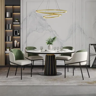 Image de Fortuna Lai 4 St Chaise moderne avec pieds inclinés et pieds réglables, idéale pour le salon, les bureaux ouverts, la salle à manger (beige + vert)