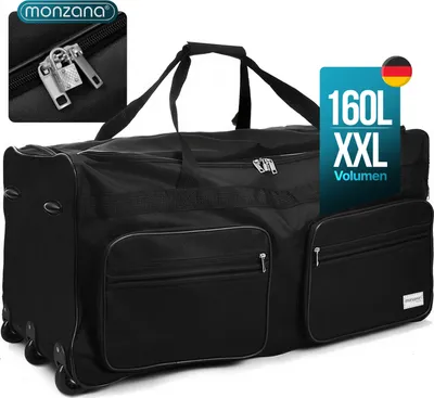 Obrázok produktu pre MONZANA® Cestovná taška na kolieskach 160L Funkcia vozíka Teleskopická rukoväť Nohy Veľká taška XXL Mäkká batožina Cestovná batožina Batožina Weekender