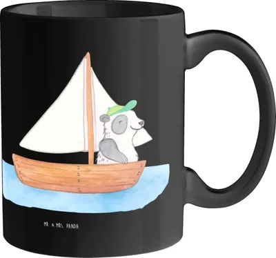 Produktbild von Mr. & Mrs. Panda cappuccinotasse Sommerliebe - Schwarz - Geschenk, Teetasse, Sommerprodukte, Kaffeetasse, Tasse, Teebecher, Summer Vibes, Jahreszeiten, Strand, Pott