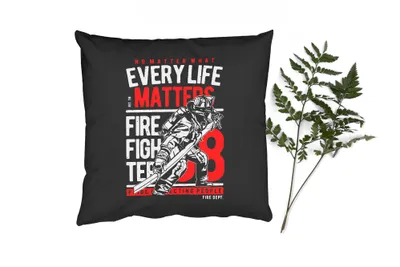 Produktbild von MuchoWow® Zierkissen Sofakissen Wohnzimmer Dekokissen 40x40 cm Mancave - Feuerwehr - Retro - Sprichwörter - Foto Kissen - Schlafzimmer Dekoration