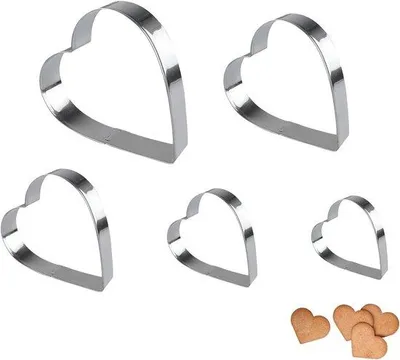 Produktbild von Famanu Ausstechformen Herz - Edelstahl - 5 Stück - Silber