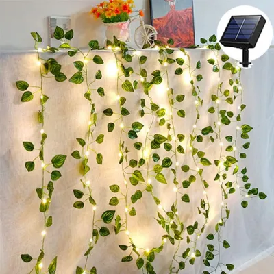 Solar-Lichterkette, 50 LEDs, 5 m, warmweiß, IP65, für Innen & Außen