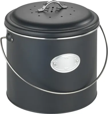 Produktbild von WENKO Metall Komposteimer Nero 6 L in Schwarz 22,5 x 22,5 cm