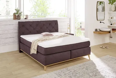 Produktbild von Jockenhöfer - Boxspringbett Hermine Mix 180x200cm: Aubergine 344/05 Dessin: Aubergine 344/05