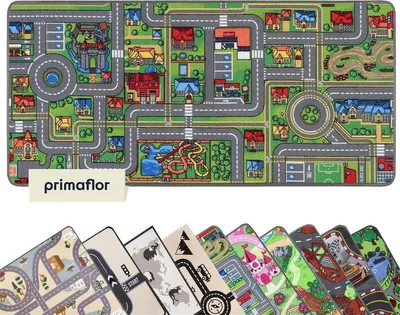 Produktbild von Primaflor Spielteppich STREETS - 95x133cm - Kinderteppich mit Straßen - Straßenteppich für Jungen & Mädchen