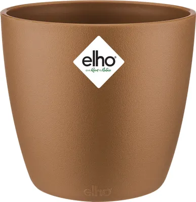 Produktbild von Elho Blumentopf brussels 11x10cm rund Pflanzentopf Übertopf Pflanzkasten Pflanzgefäß indoor Kunststoff outdoor Samtgold