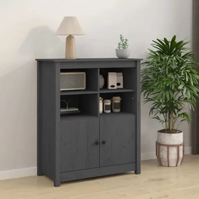 Immagine prodotto di vidaXL Credenza grigia 83x41,5x100 cm in legno di pino massiccio