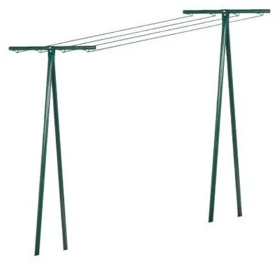 Image de Séchoir à Linge Tube Acier Peinture Verte Pour Corde à Linge