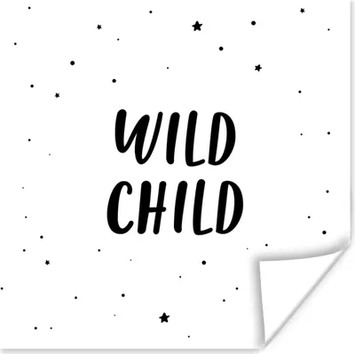 Produktbild von MuchoWow® Poster Zitate - Wildes Kind - Baby - Text 100x100 cm - Babyzimmer