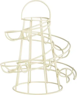 Productafbeelding van Famanu eierhouder van metaal - wit, 18 x 18 x 23 cm