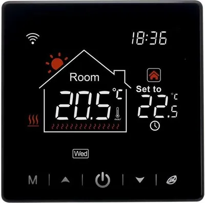 Image de Thermostat intelligent - Thermostat à écran tactile pour le chauffage - Wi-Fi - Compatible avec les téléphones portables
