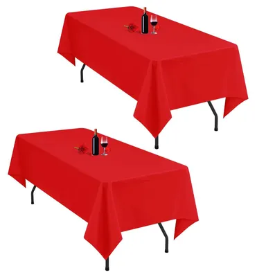 Obrázok produktu pre Elzusha – Obrus, umývateľný – obdĺžnikový, 152 x 259 cm – 2 kusy – polyester – obrus na svadbu/oslavu – umývateľný – obrus