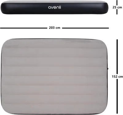 Produktbild von Luftmatratze für 2 Personen 203x152x25 cm – aufblasbares Gästebett für Camping und Zuhause
