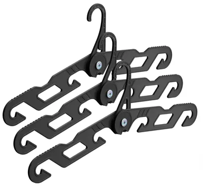 Reisekleiderbügel, zusammenklappbar, 3 Stück, schwarz, bis 5,4 kg