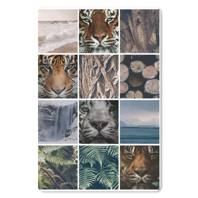 Produktbild von MuchoWow® Mauspad Mousepad Tiger - Collage - Pflanzen - Natur 18x27 cm - Mousepads - Maus Mat - Pad - Mausunterlage
