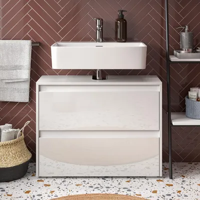Immagine prodotto di Mobile sottolavabo per bagno Vicco Majest Bianco lucido 80.1 x 62 cm con 2 cassetti, Model 58689