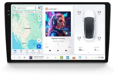 Productafbeelding van Autoradio - DUDU3 - Android 13 - 9-inch touchscreen - 4 GB RAM - 64 GB opslag - Draadloze CarPlay - GPS