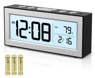 Digitale Wekker mit LCD, Temperatur, Schlummer- & Wochenendmodus
