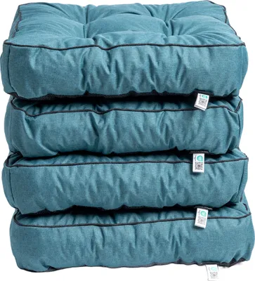 Produktbild von TexDeko® 4er Pack Loungekissen Gartenpolster für Rattanmöbel UV-Schutz & Wasserabweisend 55x55x12 cm (Türkis)