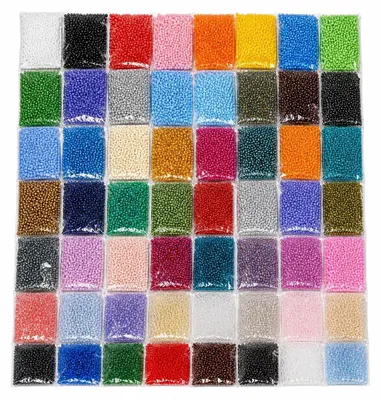 Zdjęcie produktu dla 40 000 szklanych koralików typu "seed beads" w 60 kolorach (rozmiar 8/0, 3 mm)