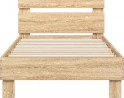 Produktbild von vidaXL Bettgestell mit Kopfteil und LED-Leuchten Sonoma-Eiche 75x190cm