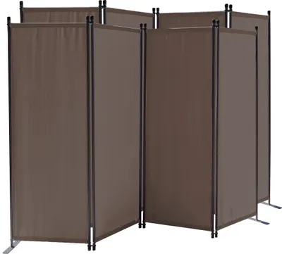 Produktbild von 2 Stück Paravent 4 Teilig 165 x 220 cm Beigegrau - Garten & Balkon Sichtschutz Stellwand Innen & Außen - Raumteiler Trennwand Faltbar Blickdicht & Wetterfest