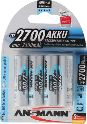 Zdjęcie produktu dla Akumulator fotograficzny Ansmann NiMH 1.2V AA 2700mAh 4 sztuki z AccuSafe