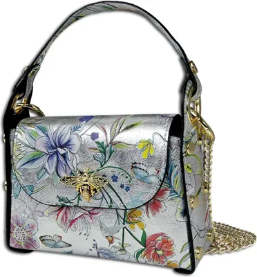 Immagine prodotto di Toscanto borsa in pelle a tracolla color argento OTT832UJF